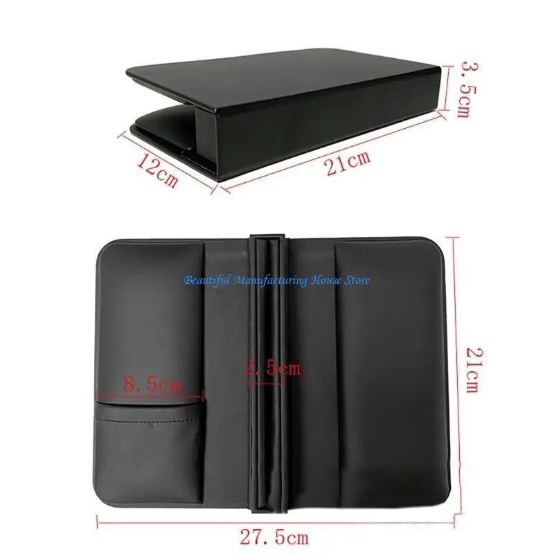 Estuche compacto para almacenamiento pendientes E56A, organizador joyas cuero PU con forma libro para viajes