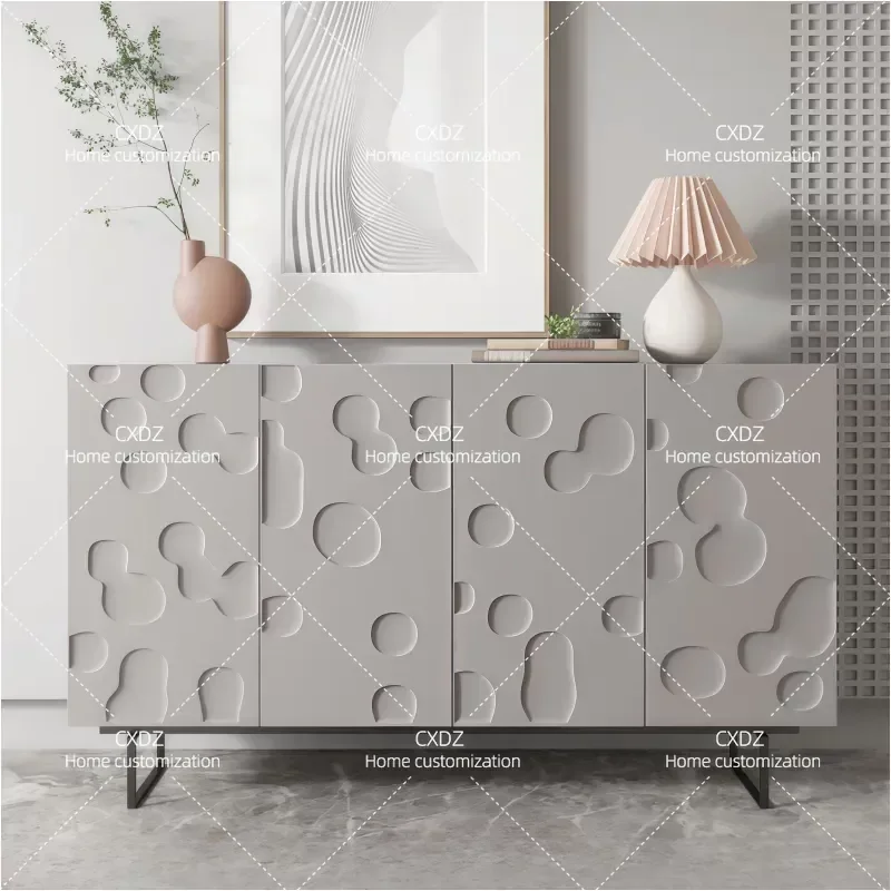 Gray White Piano Paint Side Cabinet Modern Simple Shoe Storage Locker for Porch Entryway Tea Display Console Table Furniture