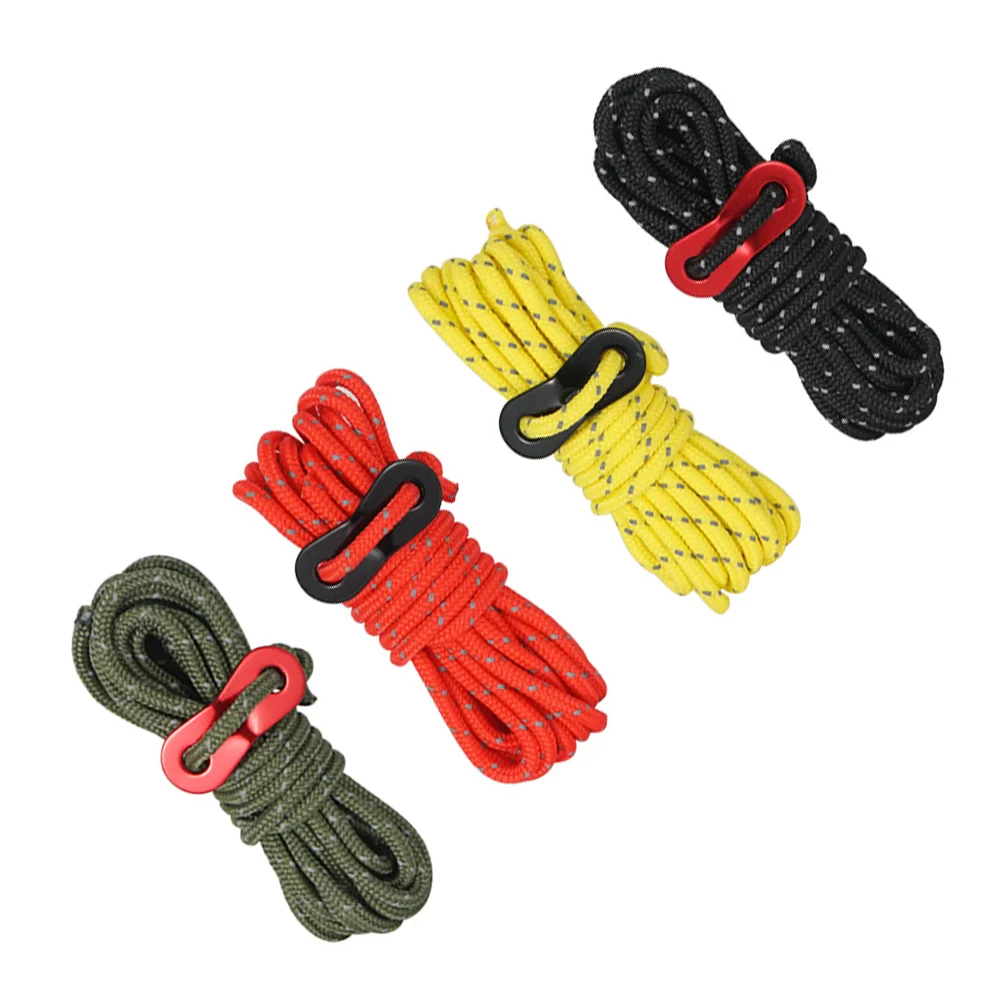 

4 Pcs Reflective Tent Rope Camping Clothesline Fixing Tarp Tying Tool Canopy Supplies Tents