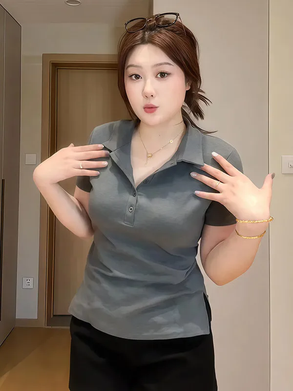 

Женская футболка больших размеров с коротким рукавом, облегающая, весна-лето, новая повседневная модная элегантная модель, внутренняя одежда