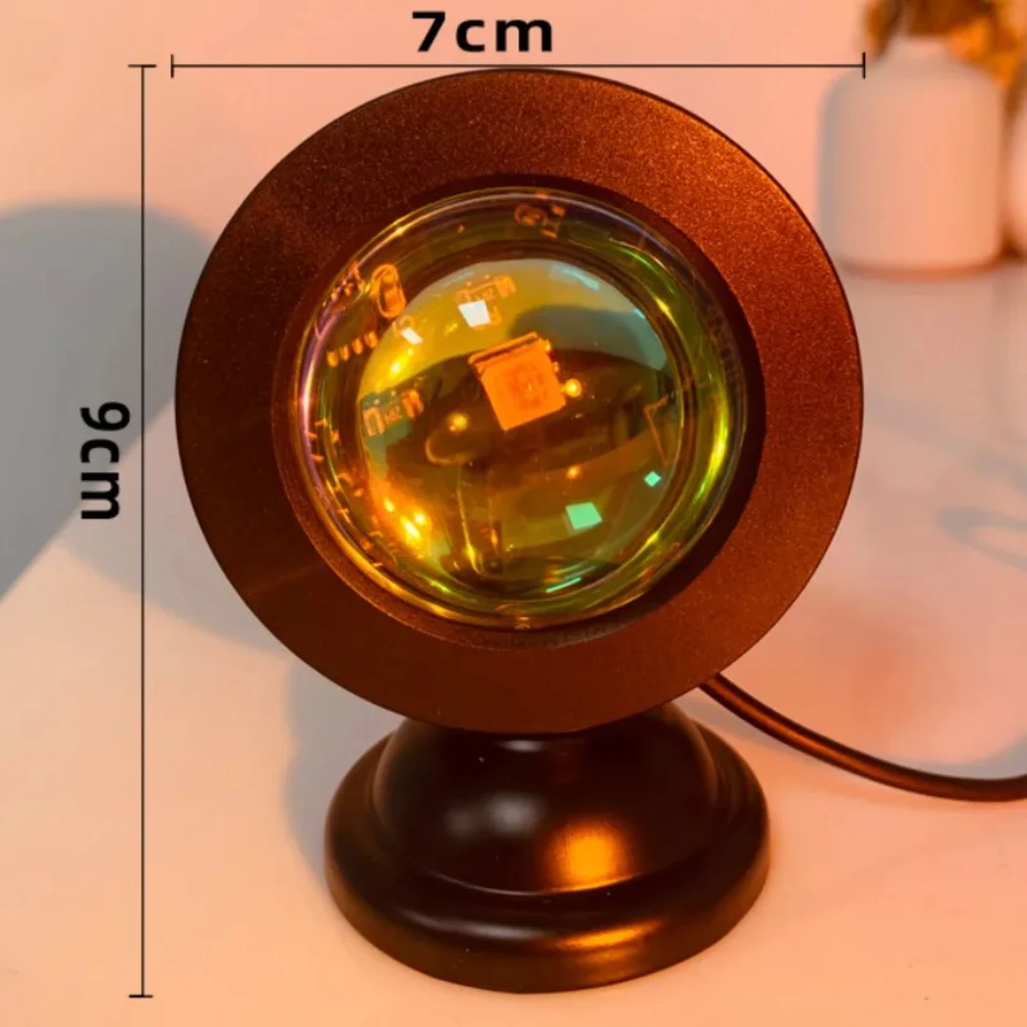 화려하고 활기찬 미니 선셋 램프 LED 프로젝터 야간 조명으로 침실에 아늑하고 독특한 분위기 조성 T