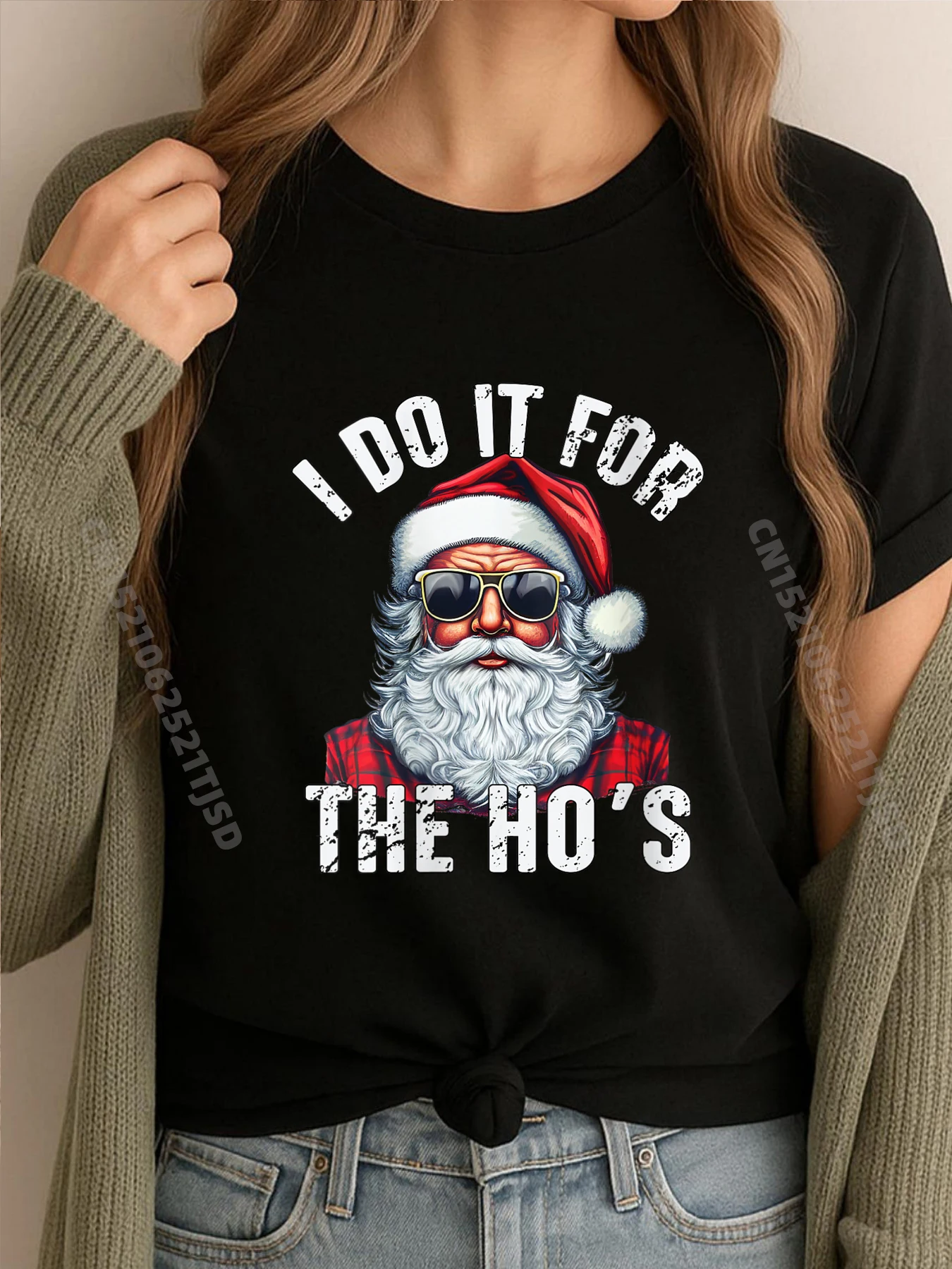 

Женская футболка I Do It For The Ho Santa Christmas Street Wear Футболка с принтом