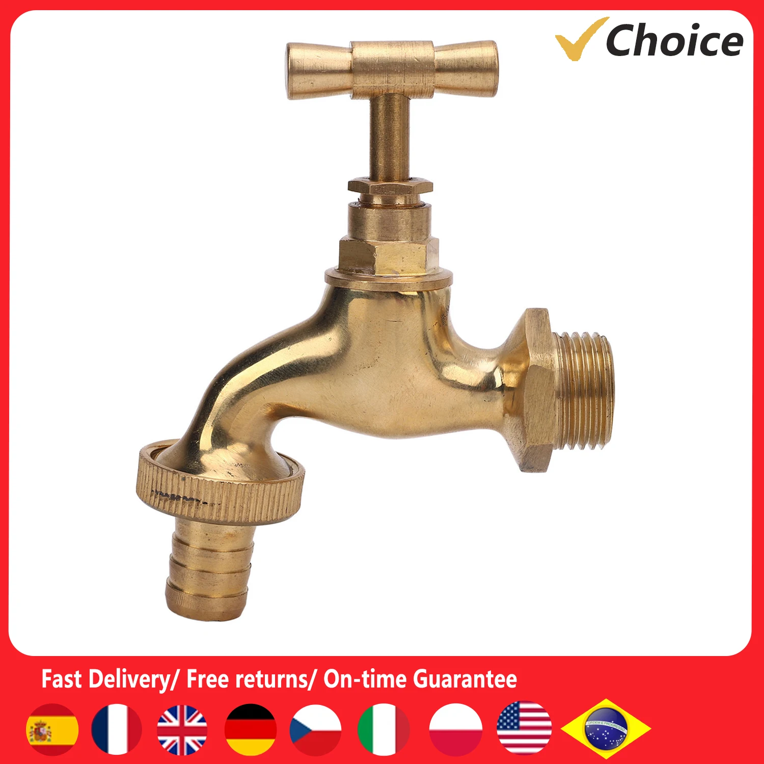 

Brass Shut Off Valve Garden Hose Valve G1/2 Inch Male Thread Inlet 14mm Male Thread Outlet Brass Shut Off Valve for Irrigation