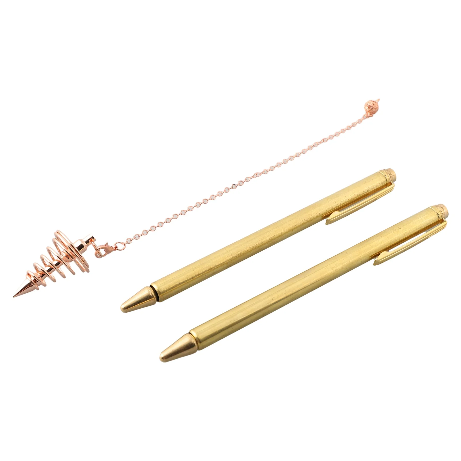 99.9% Copper Dowsing Rods L Shape Telescopic Metal Detector With Pendulum Pendant For Treasure Hunting Water Finding Tools