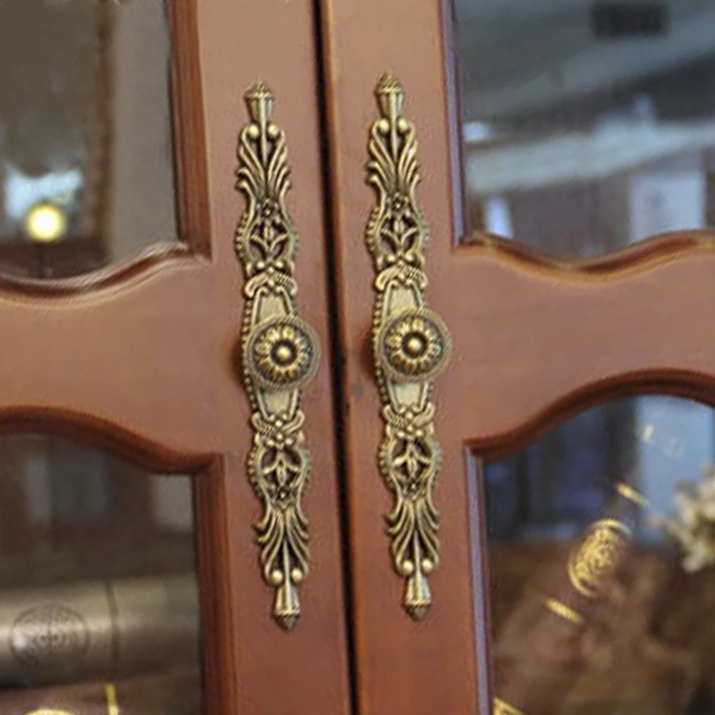

2Pcs Retro Bronze Zinc Alloy Kitchen Cabinet Metal Handles Durable Pulls for Drawer Cupboard Doors Metal Door Knob