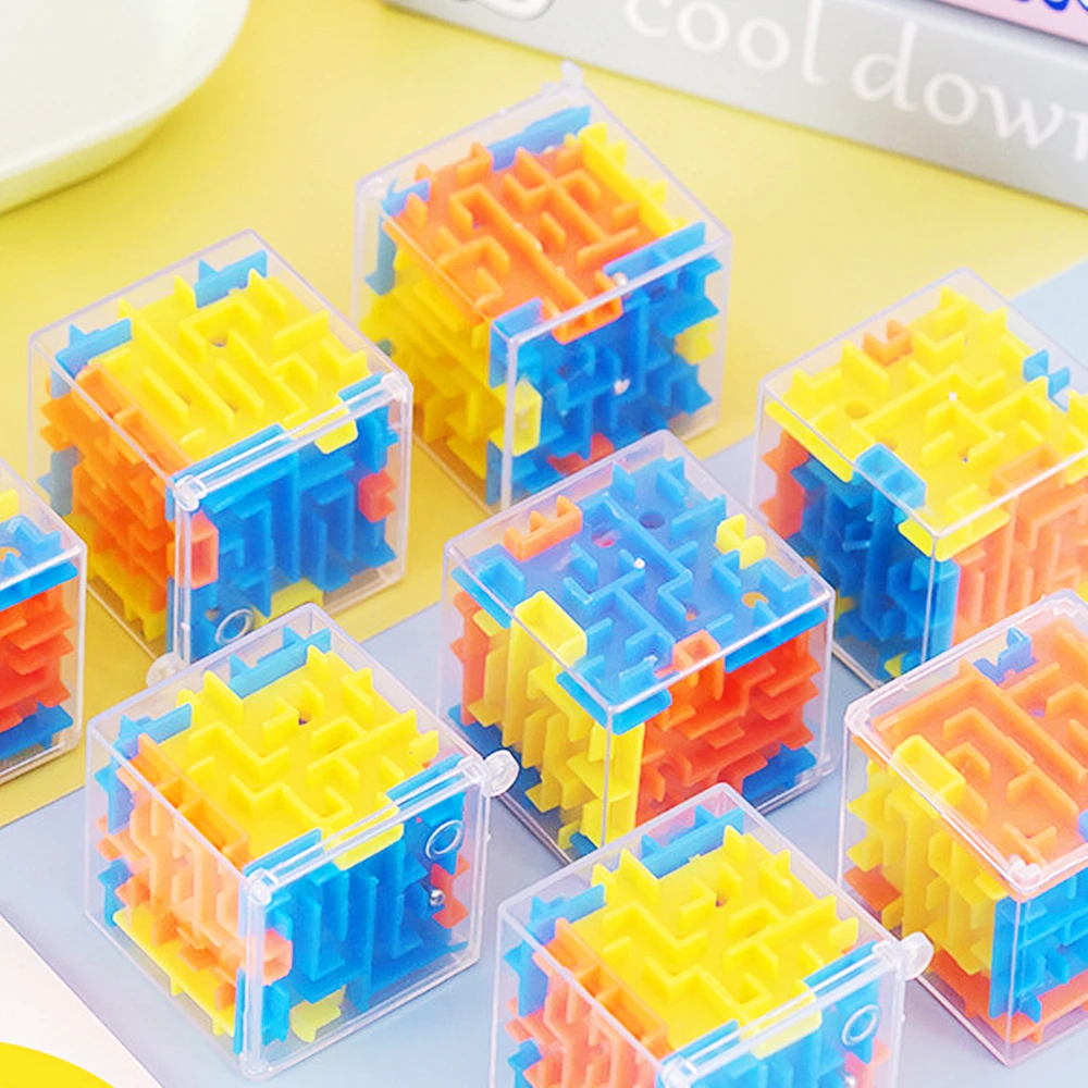 Puzzle Cube labyrinthe 3D, jouets éducatifs pour enfants, ensemble de jeu de perles Non toxiques, cadeaux d'anniversaire et de noël, 5 pièces