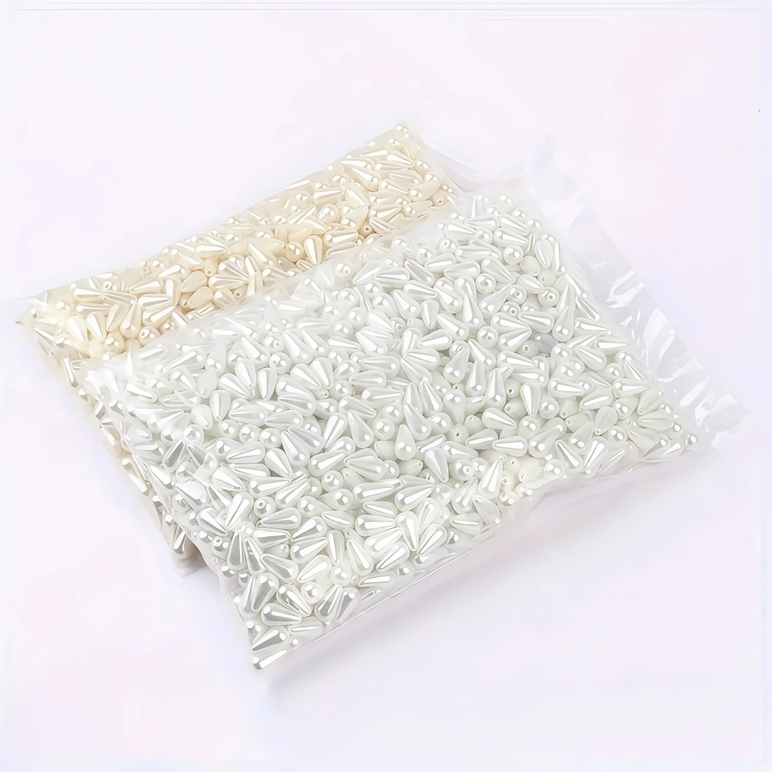 300pcs 14mm Pearl color, teardrop beads, water drop beads, acrylic beads, spacer beads, DIY handcrafted jewelry decoration beads view 6