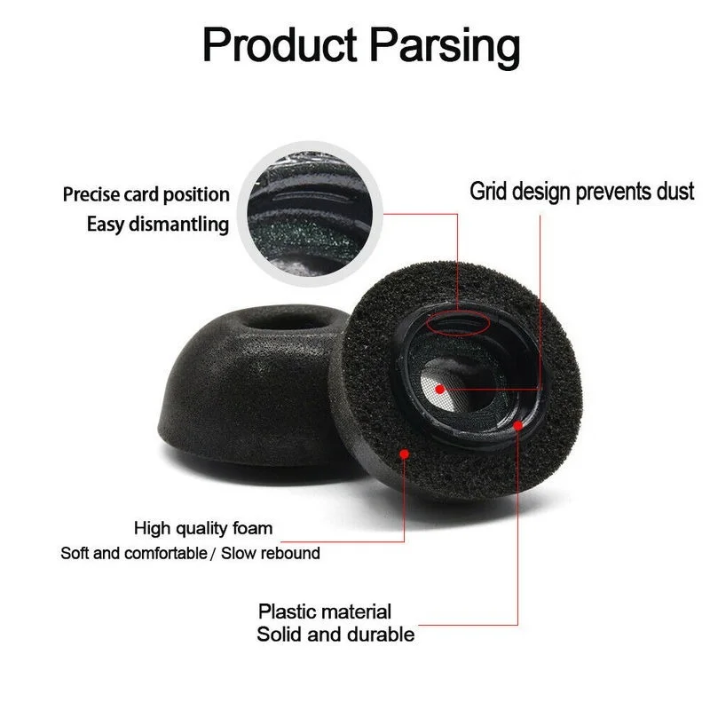 3Pairs Memory Foam Ear Tips for Airpods Pro Noise Isolate Replacement Earbuds Protective Earphone Earplugs for Apple Airpods Pro