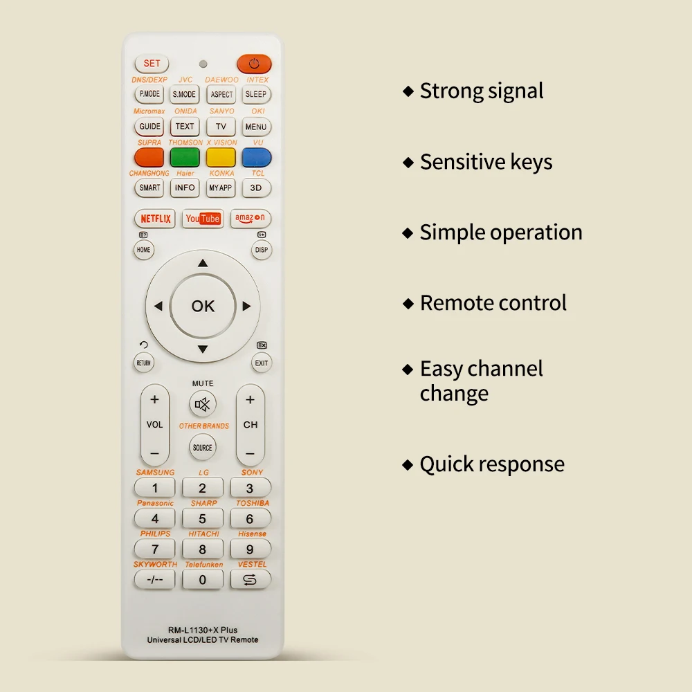 Uniwersalny RM-L1130 + X pilot pasuje do wszystkie marki LCD LED 3D Smart TV