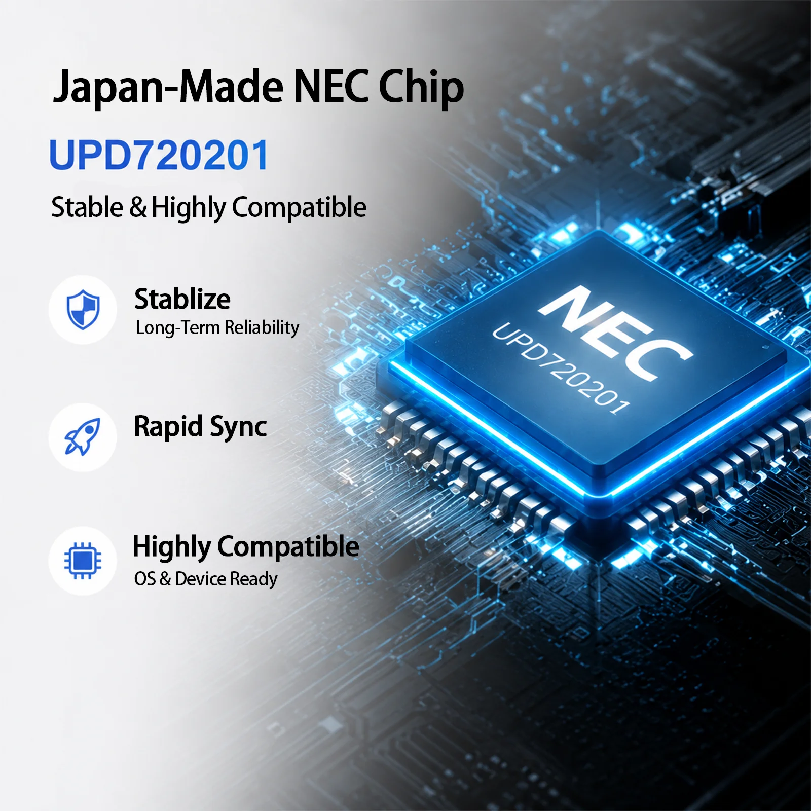 Karta rozszerzeń BZIZU PCIe X1 na 4 porty USB 3.0, USB-A Typ A, układ NEC UPD720201, 5 Gbps, zasilanie Molex, kompatybilna z Win 11/10/7 i Linuxiem itp. — zdjęcie produktu 2