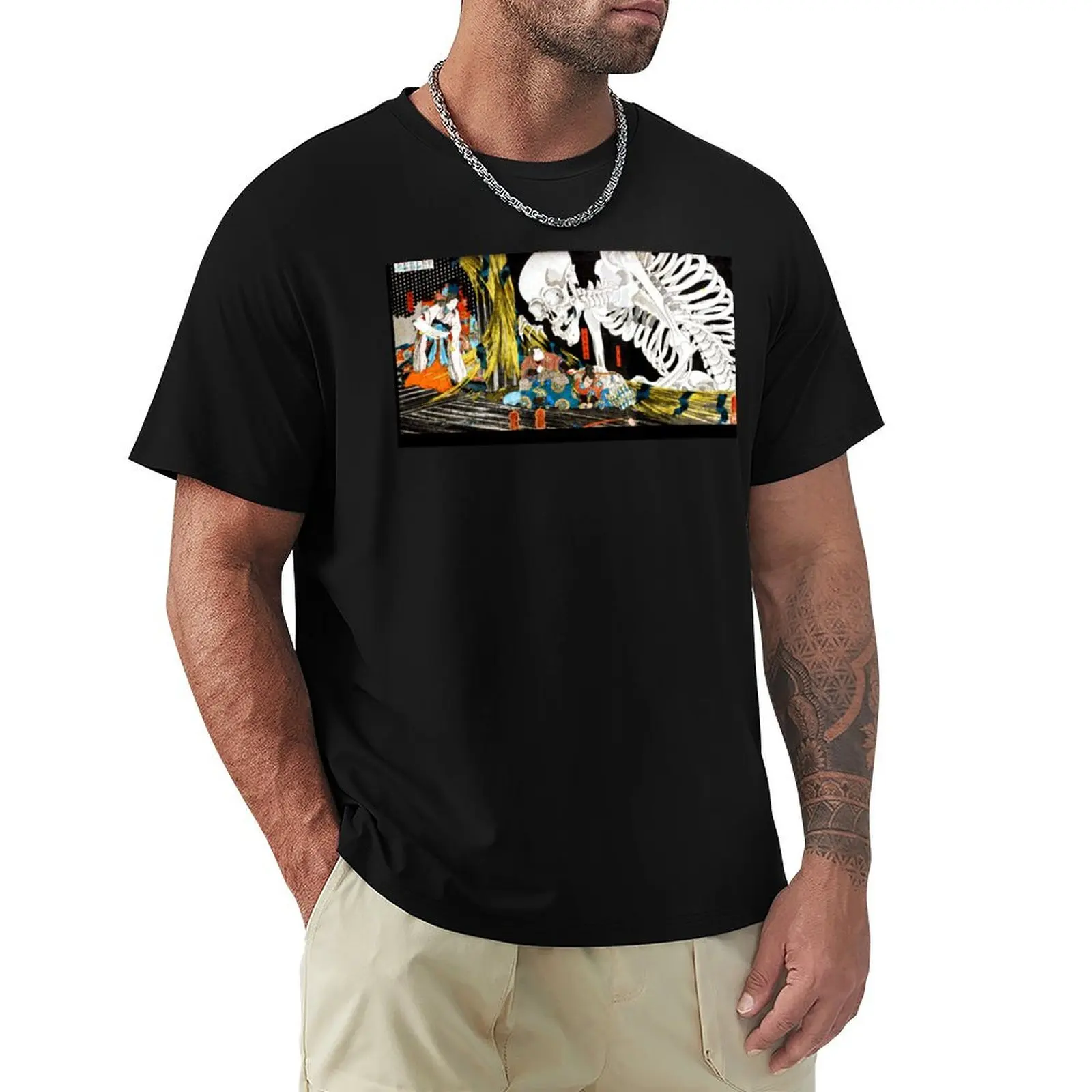 Utagawa Kuniyoshi Takiyasha The Witch And The Skeleton Spectre T-Shirt Casual Pattern Print Tee Shirt