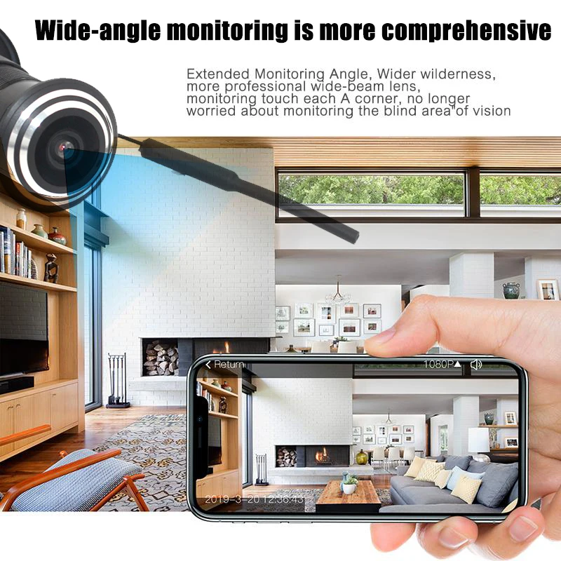 Tuya Smart Home Wifi Camera IP Camera Video Surveillance Wide Angle Fisheye Lens Peephole CCTV Work With Smart Life App