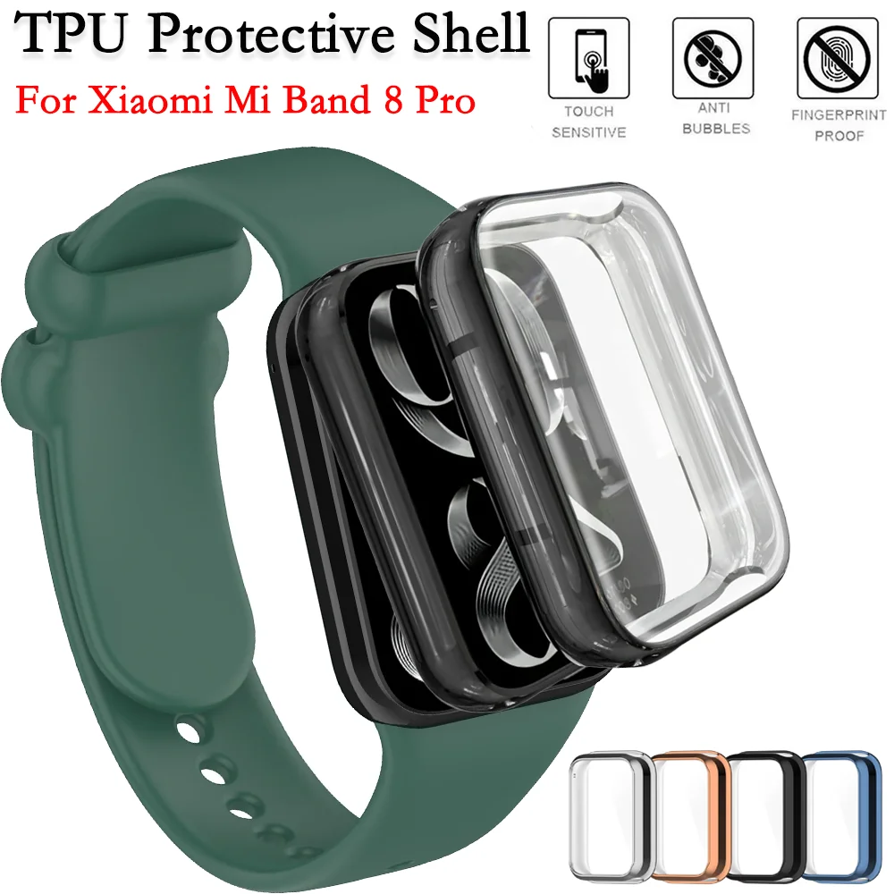 Мягкий защитный чехол из ТПУ для Xiaomi Mi Band 8 Pro, защитный бампер-накладка с покрытием для экрана, аксессуары для Mi Band 8 Pro