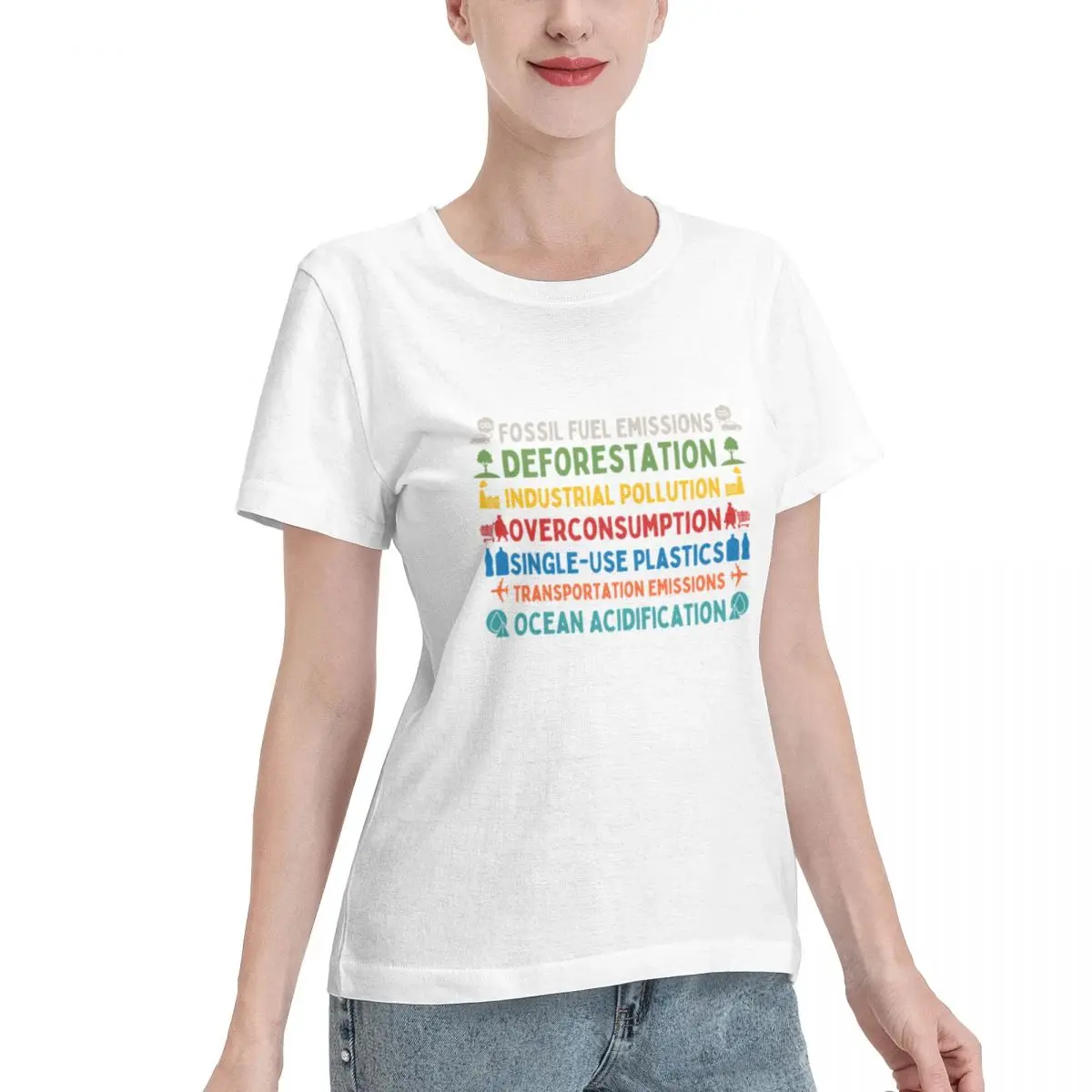 Quick Dispatch Causes Of Climate Change Women's T-shirt Home Wear Blank T Shirt