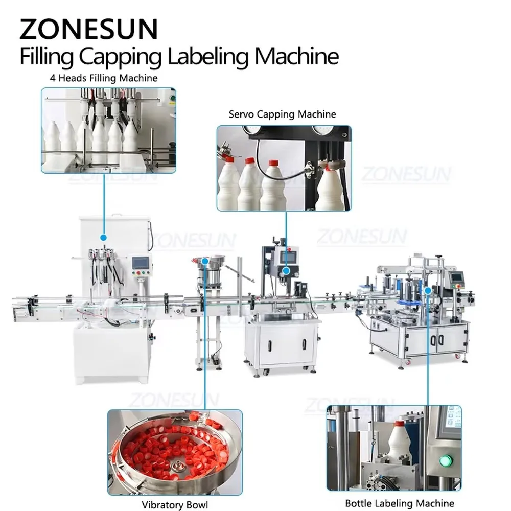 Automatic 4 Heads Corrosive Liquid Filling Capping Labeling Machine Anti-corrosion Acid Bottle Filler