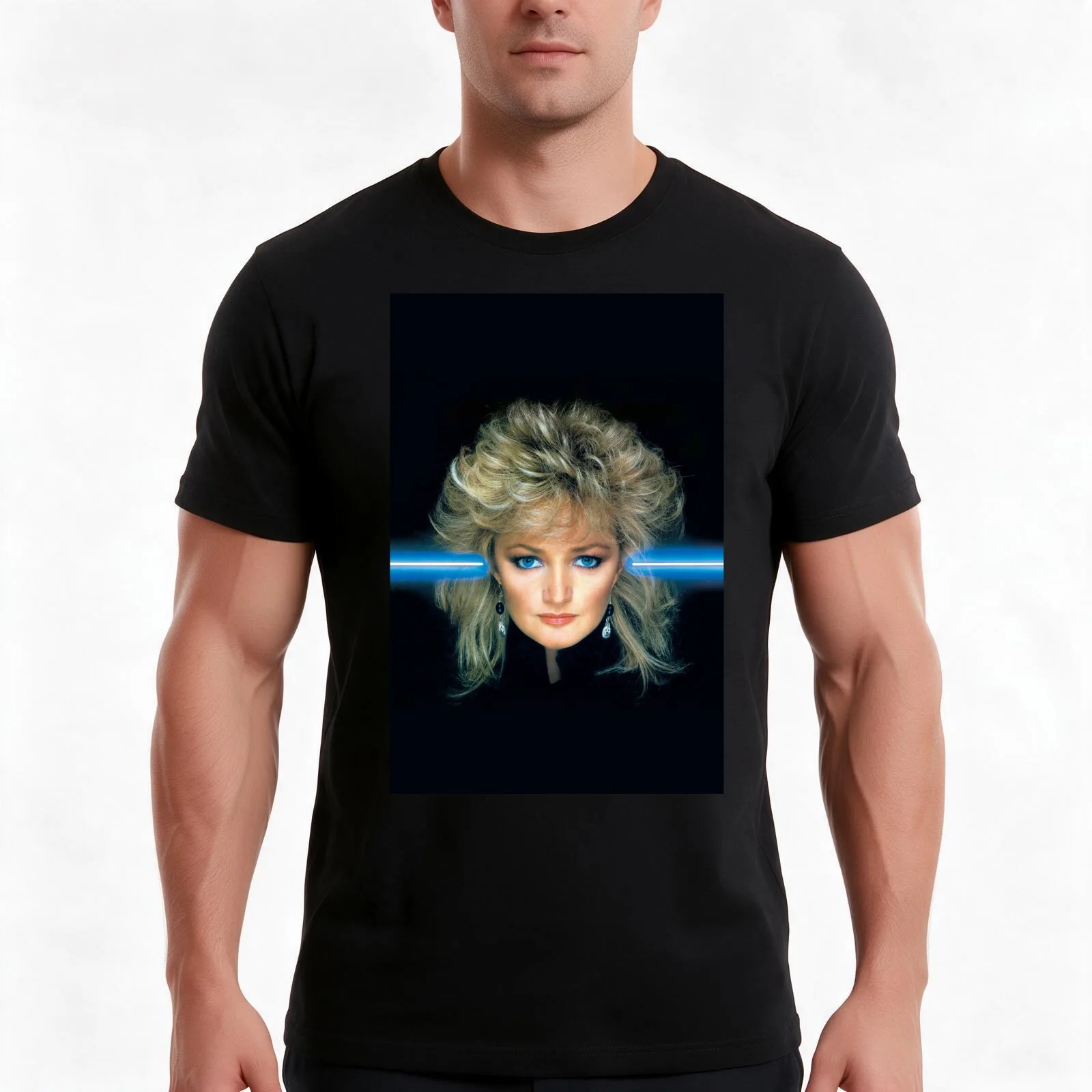 Bonnie Tyler T-Shirt, Summer Casual Cotton Tee, Oversized Streetwear Tops, Vintage Graphic Print, Loose Fit Short Sleeve