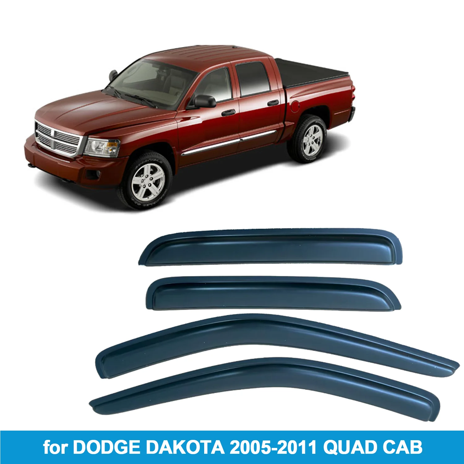 

Оконный козырек для DODGE DAKOTA 2005-2011 QUAD CAB, защита от дождя, боковой дефлектор, защита от атмосферных воздействий, лента для наружного крепления