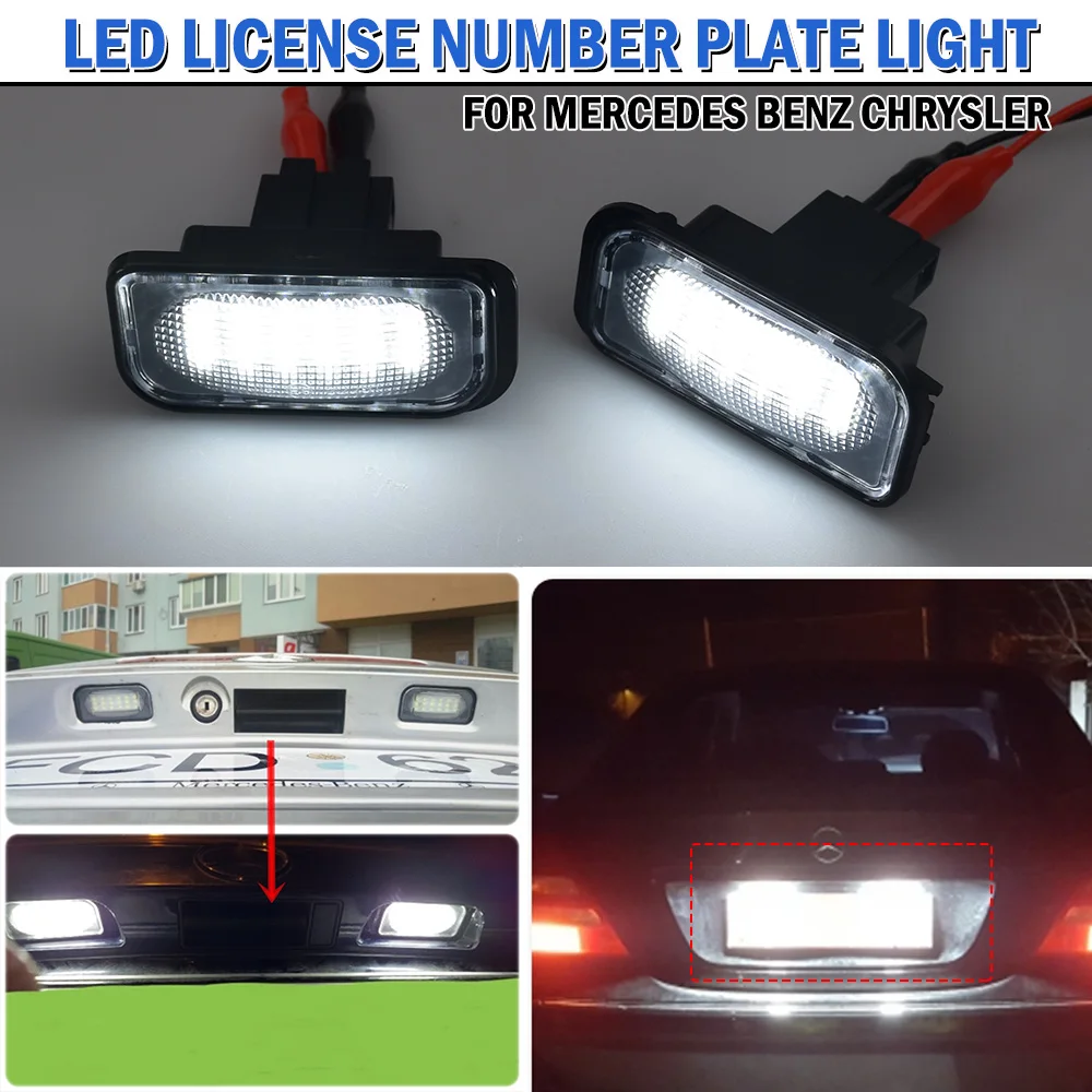 

2pcs Canbus LED License Number Plate Light Assembly Replacement For Mercedes Benz C-class W203 R230 W209 C209 A209 SL CLK Class