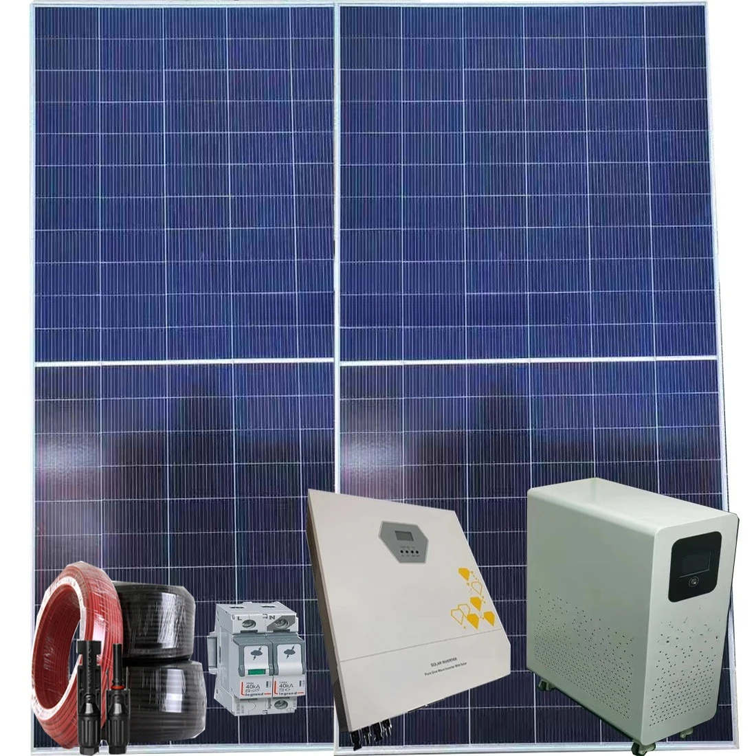 10kva 10kw 10kwh Hybrid Solar Off-Grid System Home Solar Power Generation with Lithium Ion Battery Sun PV System Panel