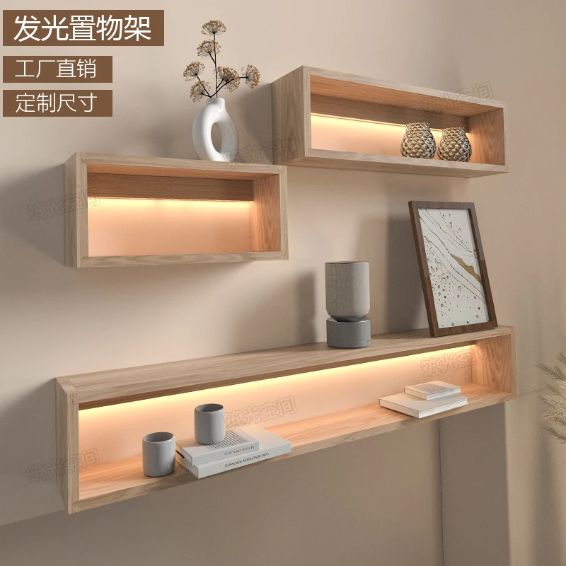 

Solid wood light rack Nordic style log wall hanging