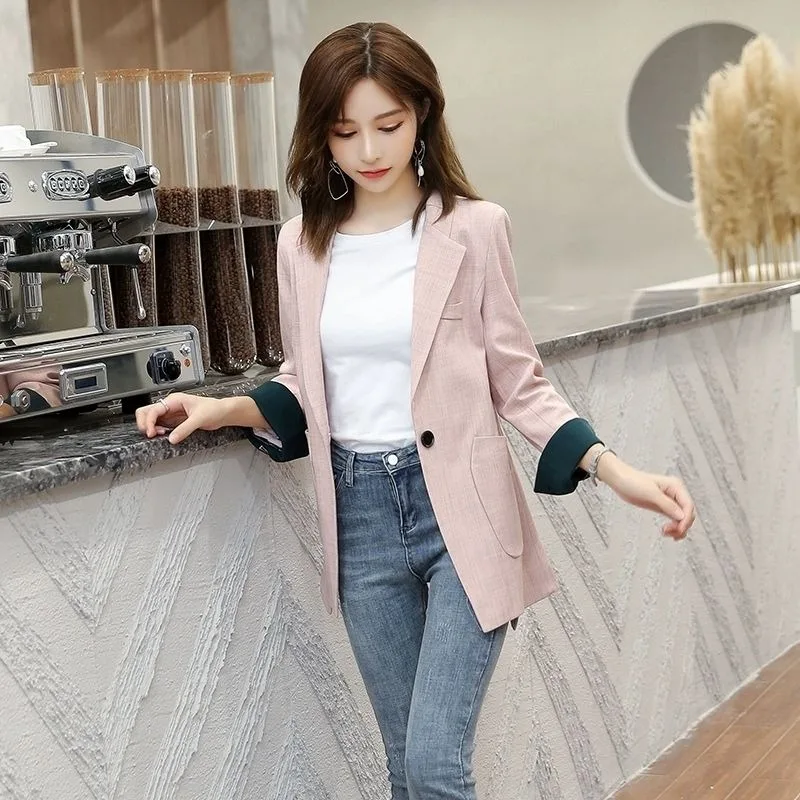 New Style Suit Jacket Female Autumn 2024 New Korean Version One-button Fallow Online Celebrity Slim Suit Fashion Brand