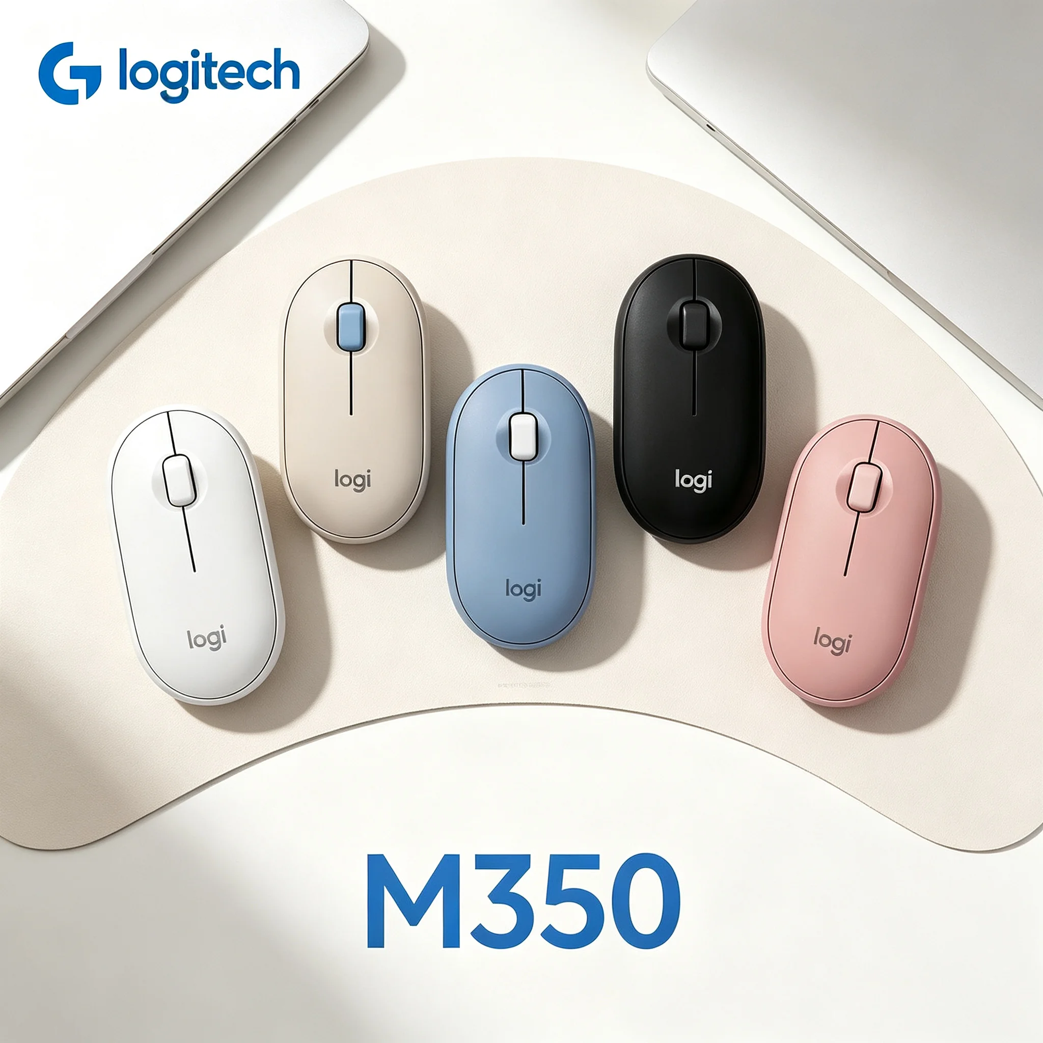 Multi‑System Logitech M350 Pebble Wireless Mice Bluetooth & 2.4G Dual Connection Silent Click Portable Mouse For Laptop PC Macbo