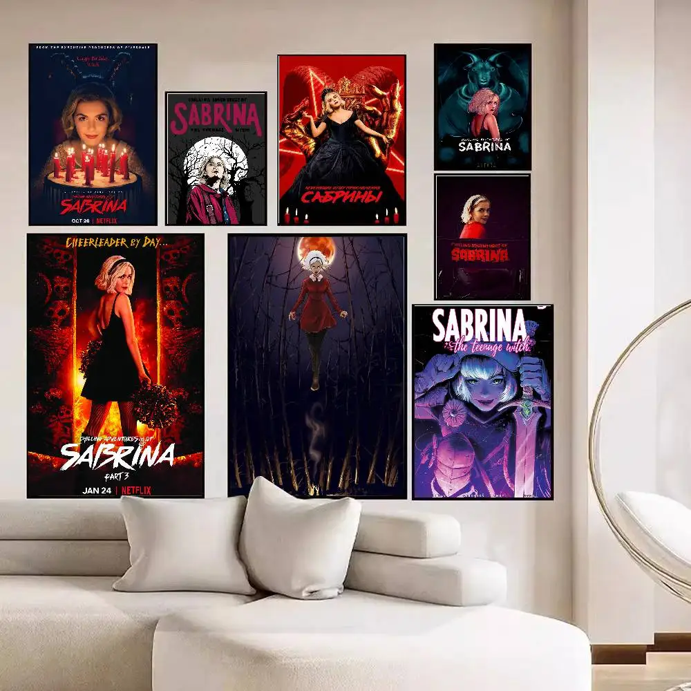 Chilling Adventures Of S-Sabrina Tv Poster Art Sticky Wall Waterproof Home Living Room Bedroom Bar Aesthetic Decoration