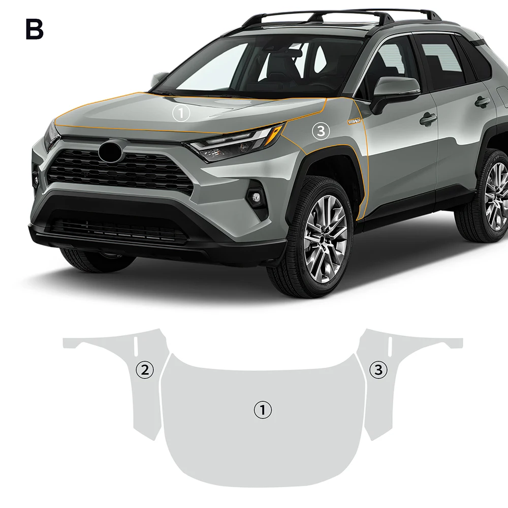 

For Toyota RAV4 Hybrid XA50 2019-2024 Car TPU Pre-cut PPF Scratch-resistant Front Bumper Hood Engine Transparent Protective Film