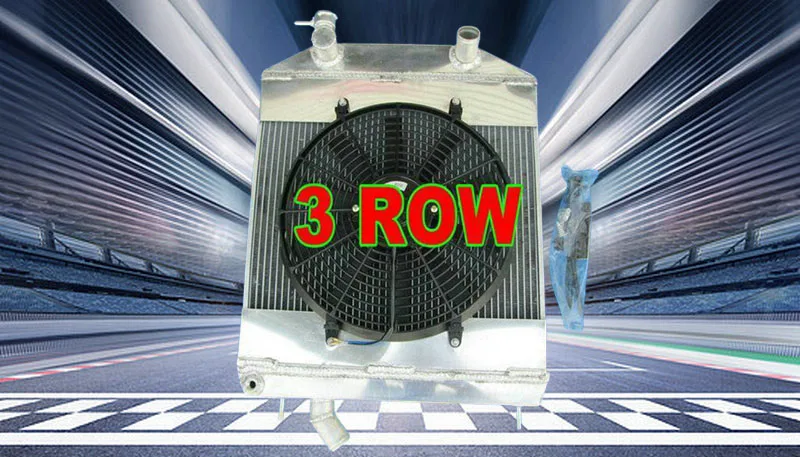 Aluminum Radiator & FAN FOR Jaguar XK150 Roadster DHC FHC FHC1950S OTS 1957-1961 MT Base S 3.4L/3.8L I6 210Cu 231Cu 1958 1959 60