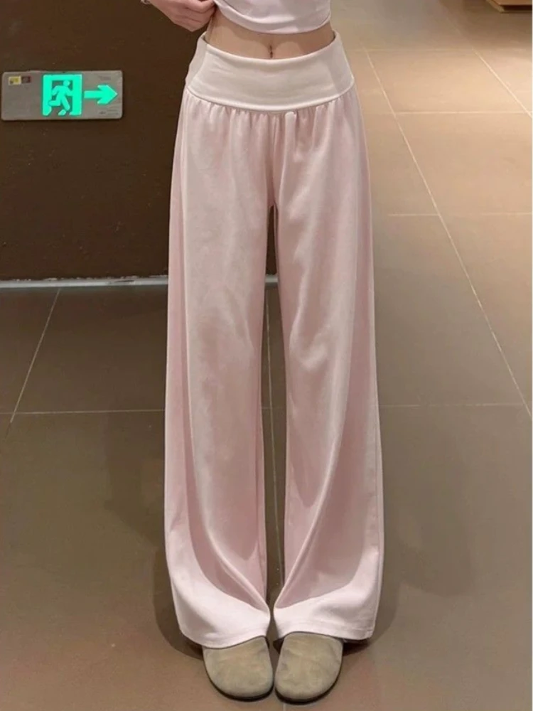Sweet Style Color Contrast Spliced Sweatpants Women 2026 New Drawstring Elastic Waist Design Sports Pants Korea Chic Long Pants 2 Sweet Style Color Contrast Spliced Sweatpants Women 2026 New Drawstring Elastic Waist Design Sports Pants Korea Chic Long Pants 2