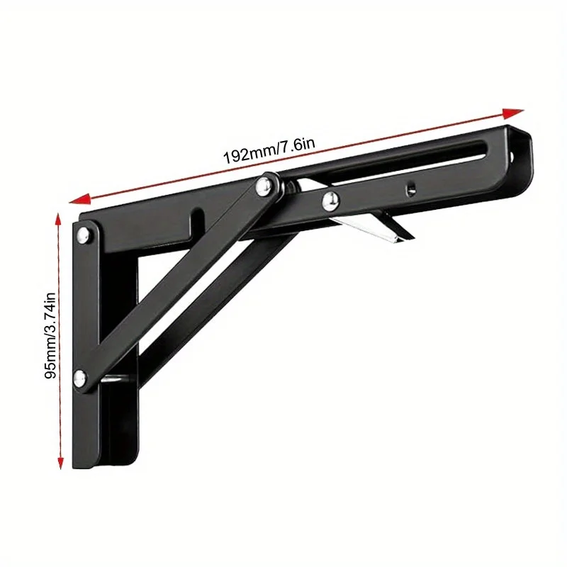 2pcs Folding Shelf Brackets DIY Wall Mount Collapsible Fixed Shelf Hinge Foldable Workbench Table Shelves Camper Garage Enclosed