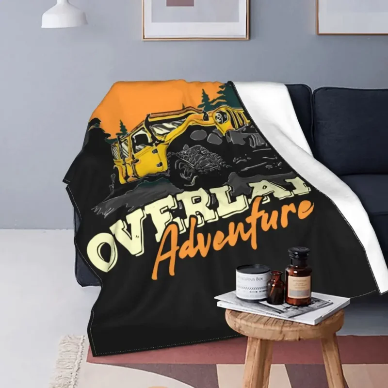 Camel Trophy Overland Adventure Camping Nature Velvet All Season Soft Throw Blankets for Bed Car Bedding Throws