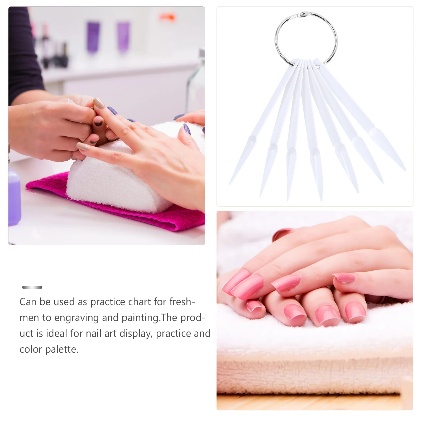 

100pcs Practice Tips Fan Shaped Smooth For Manicure Art Display Color Palette Training Tool Nail Display Card Nail Tips Palette