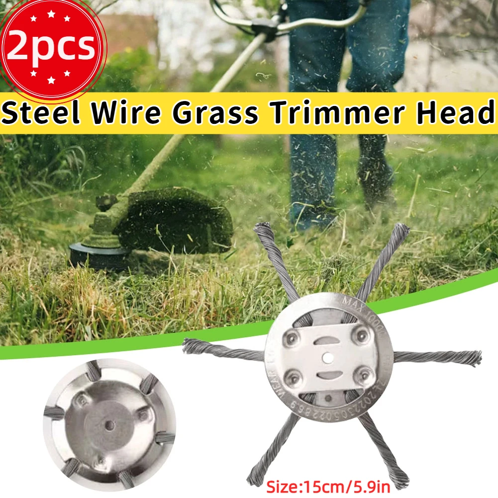 

Steel Wire Grass Trimmer Head Universal Brush Cutter Steel Head for Lawn Mower Edging Wired Trimmer Blade Lawn Mower Tray 6 inch