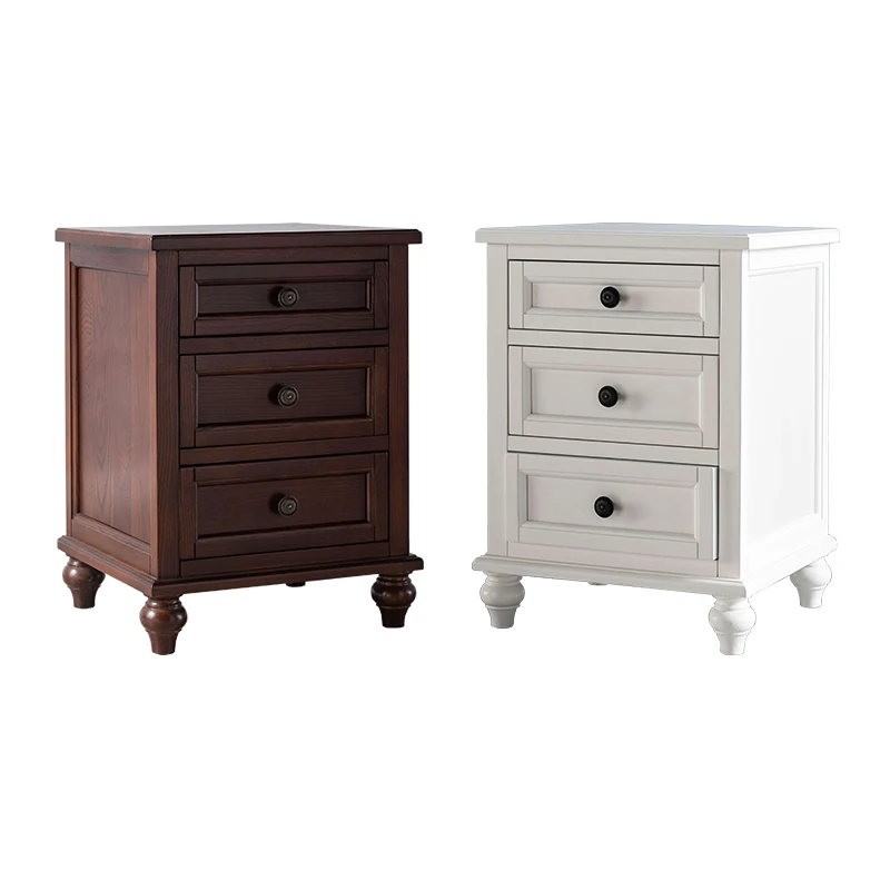 

Bedside table, solid wood small storage cabinet, bedside cabinet, American bedroom, all solid wood storage cabinet