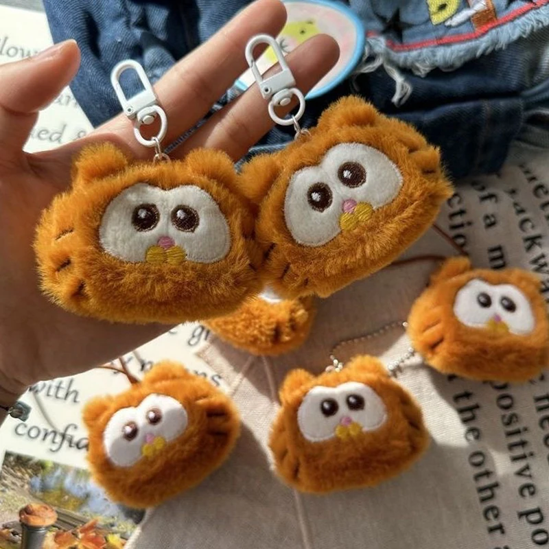 Chaveiro de pelúcia dos desenhos animados para mulheres e meninas Boneca gato laranja pingente macio recheado macio chaveiro saco presentes de aniversário