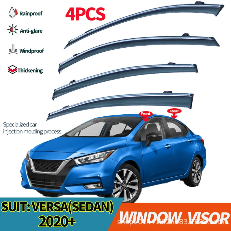 Suitable for 2020+ Nissan Versa rain or shine sun visor rain deflector Window visors Wind & Rain Deflectors No-Drill Design