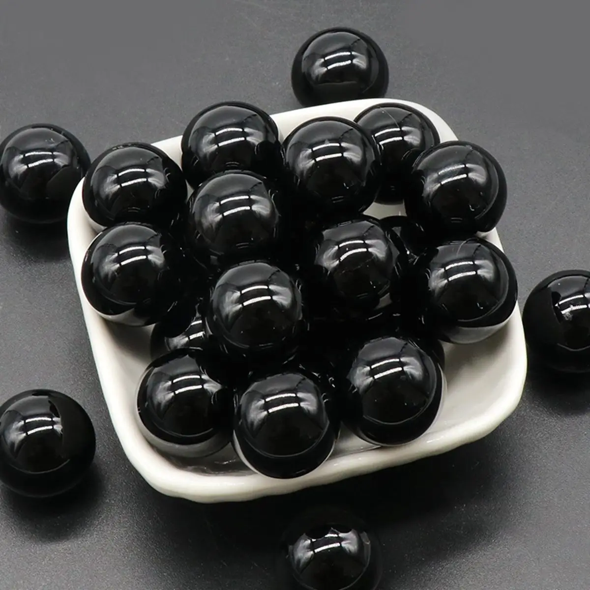 20MM Black Onyx Round Beads for DIY Making Jewelry NO-Drilled Hole Loose Agate  Healing Energy  Cute Stone Crystal Sphere Balls