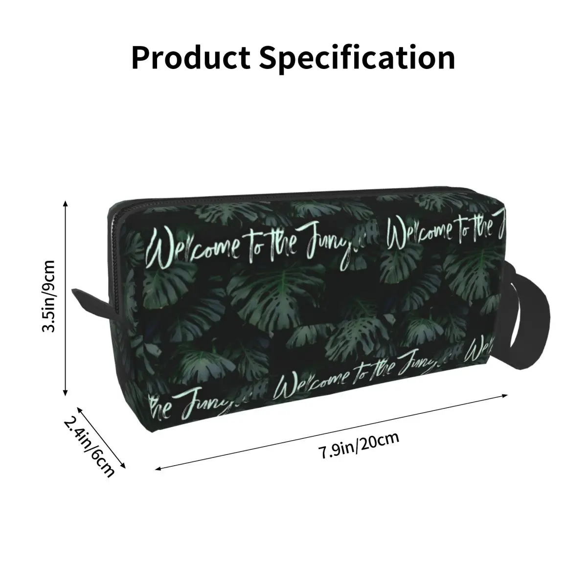 Welcome To The Jungle Tropical Digital Makeup Bag Cosmetic Organizer Storage Dopp Kit for Women Beauty Travel Pencil Case
