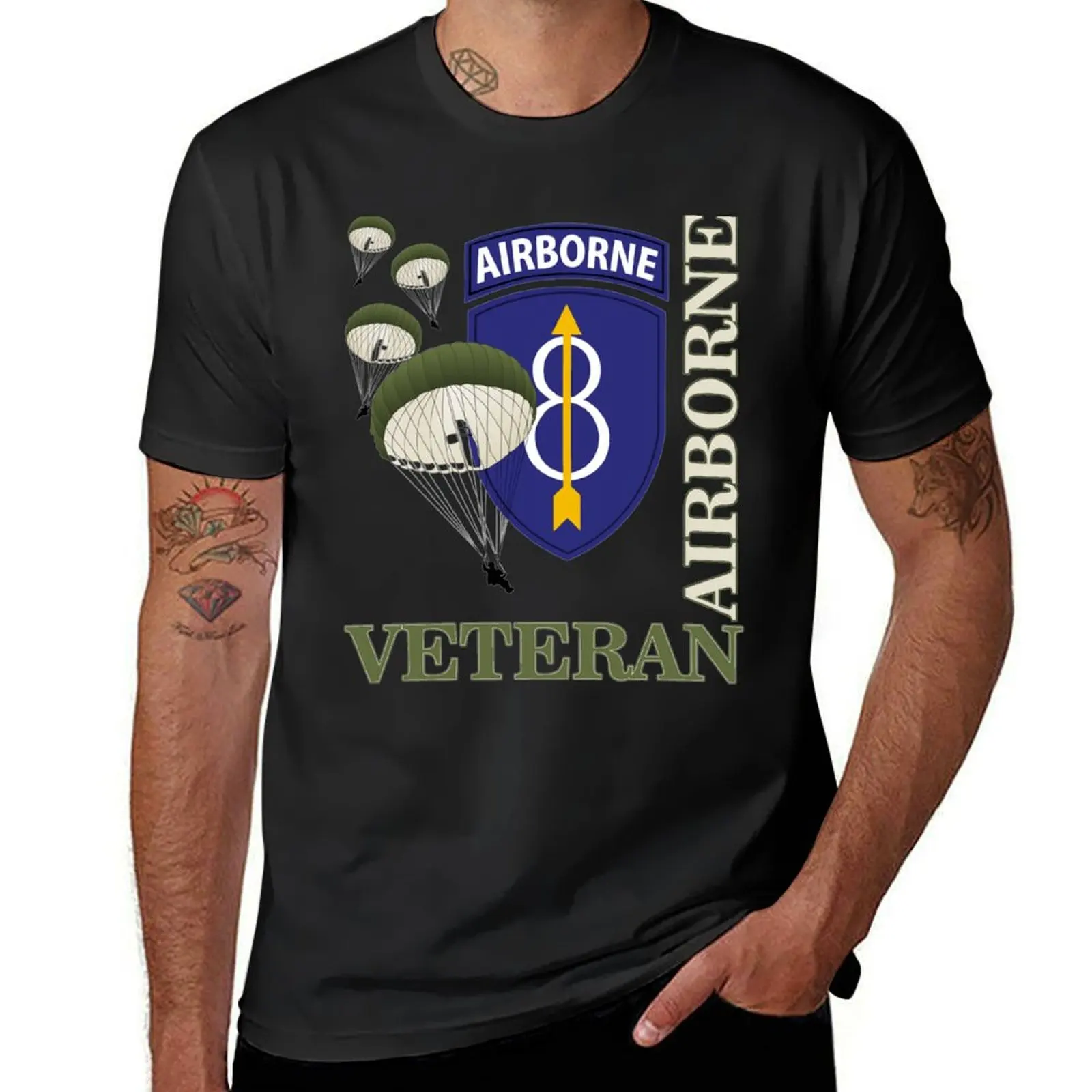 

Airborne Veteran 8th Infantry Division T-Shirt customs anime men clothes