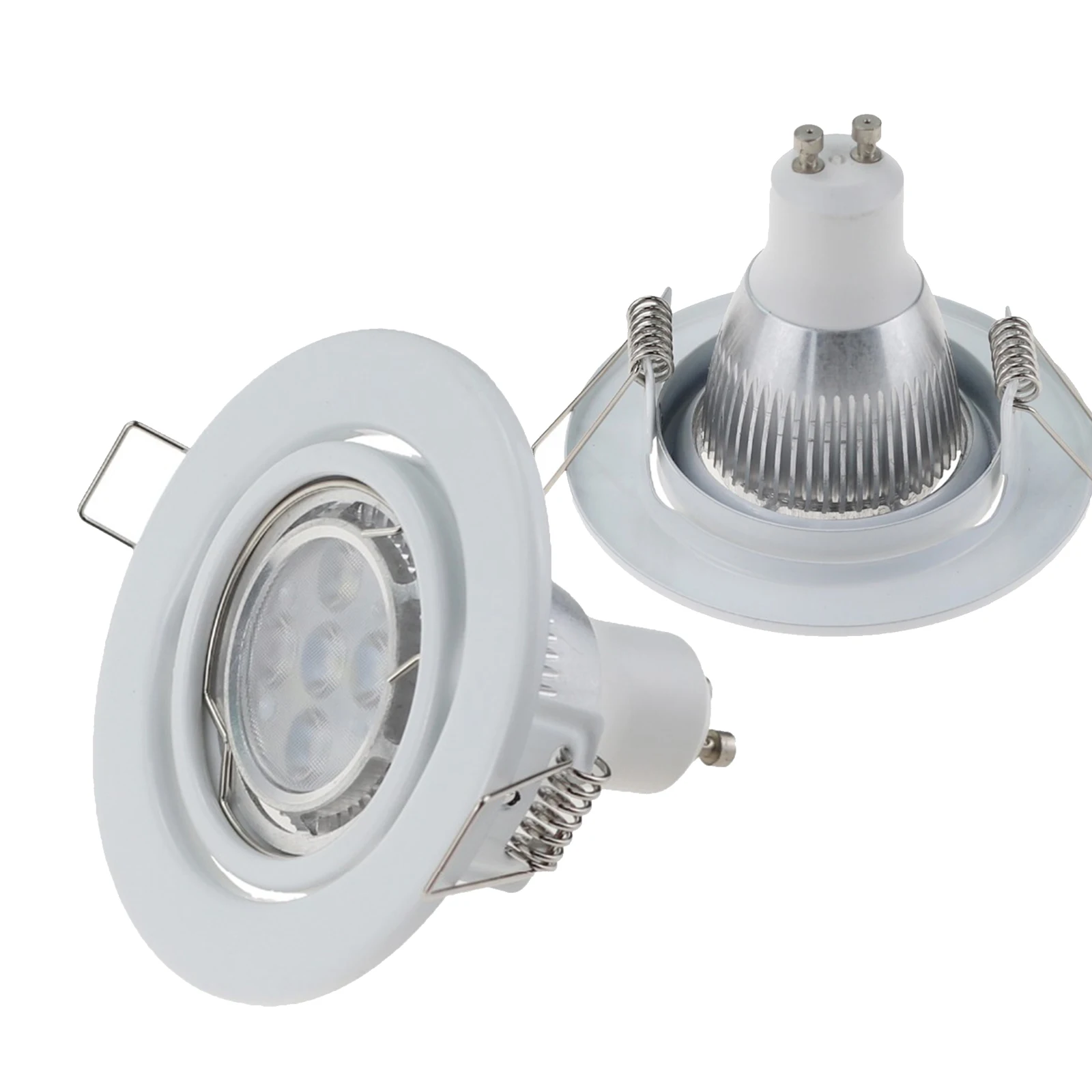 6 pçs redonda recessed led luz de teto spotlight luminária gu10 mr16 suporte da lâmpada base iluminação ponto acessórios