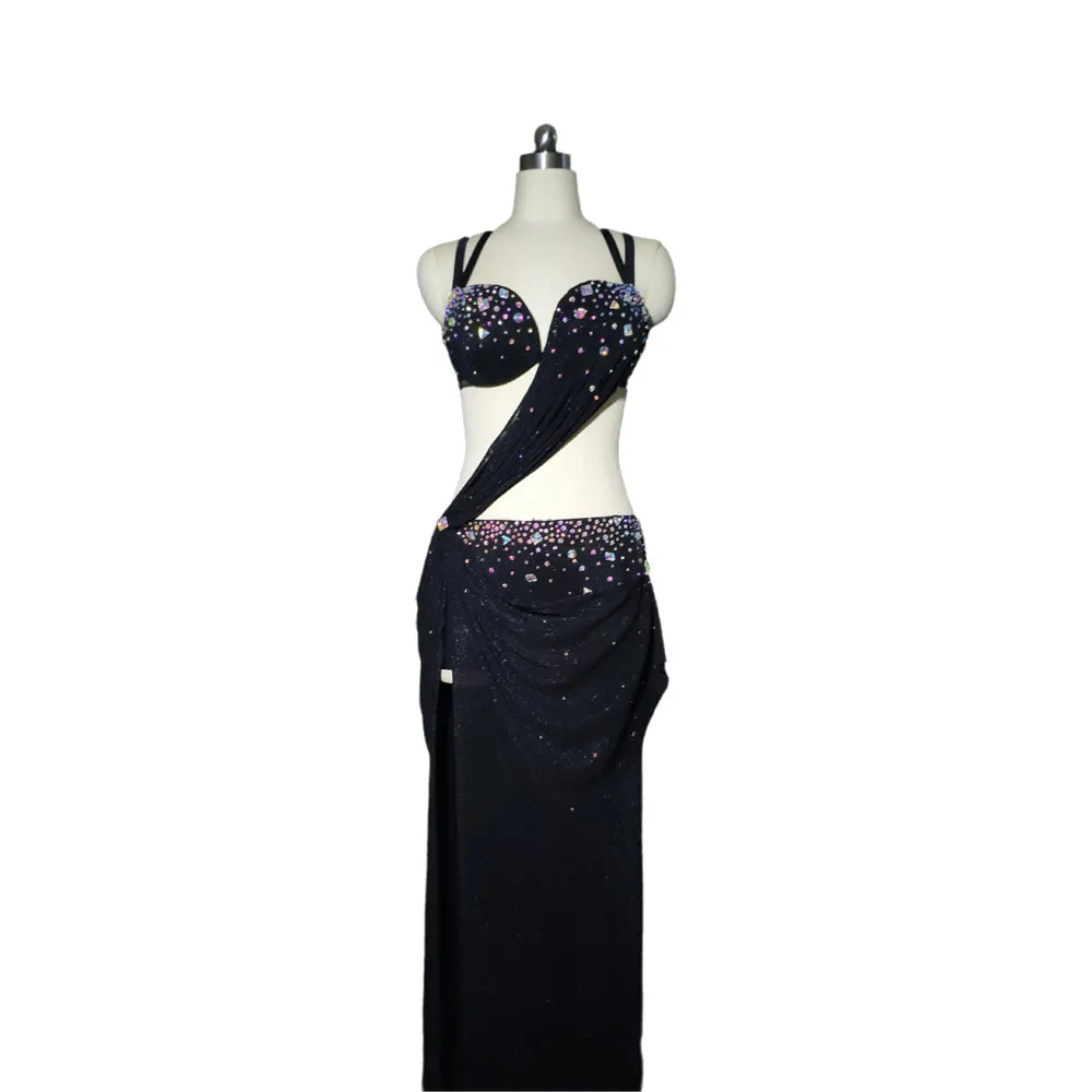 Belly Dance Adult And Children'S Dress AB Stone High-End Custom Hollow Tango Samba Women'S Professional Clothing
