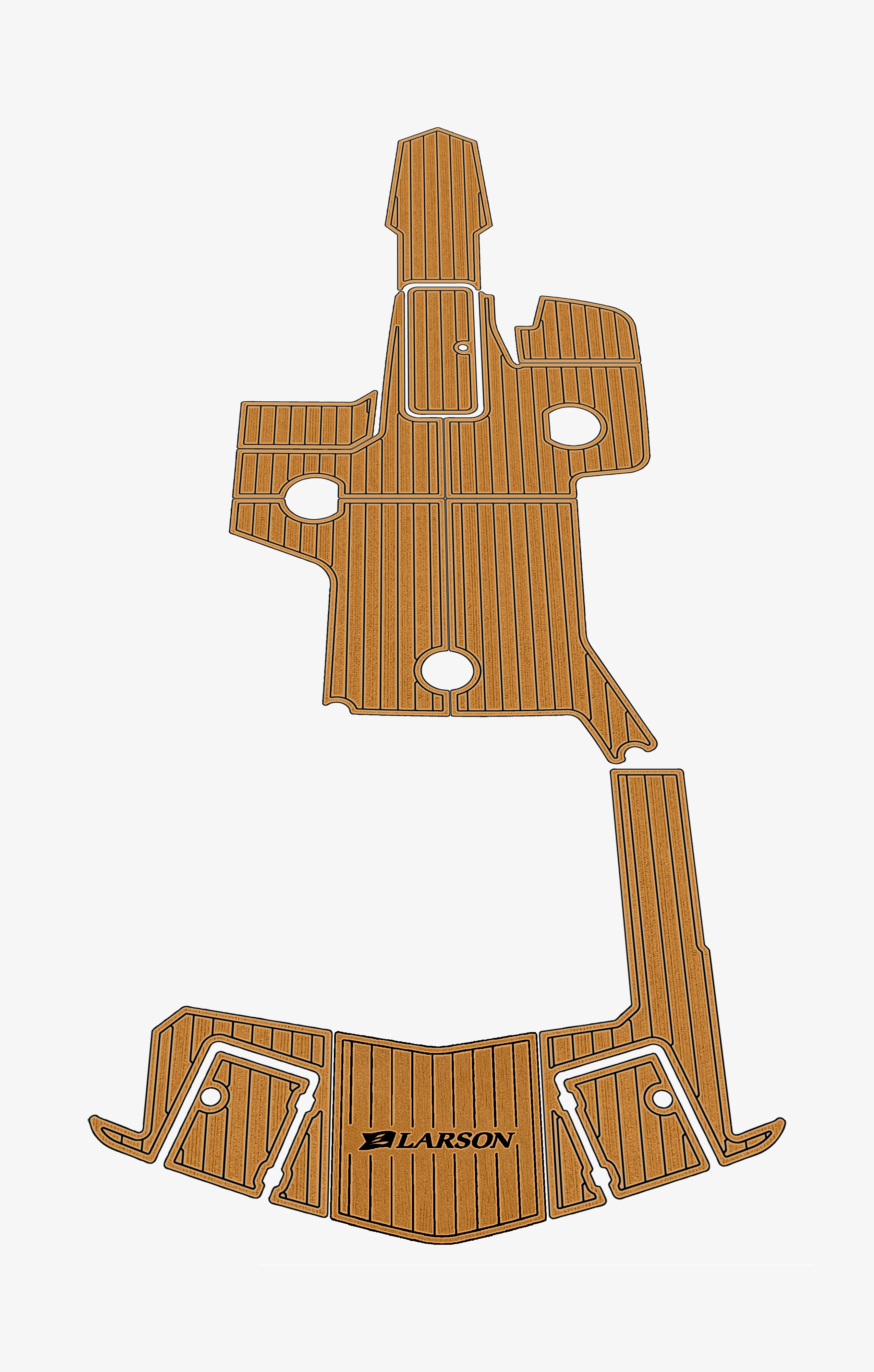 For 2005-2007 Larson 268 LXI anti-Skid EVA Faux Teak Self-Adhesive Boat Decking Pad Cockpit Durable Marine Floor