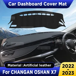For CHANGAN OSHAN X7 2022 Car Dashboard Cover Mat Artificial leather Avoid light Sun Shade Mat Carpets Anti-UV Accessories