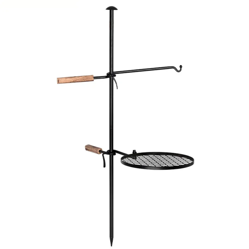 BBQ Stand BBQ Grill Campfire Camping Cooking For Hanging Kettles For Pots Heavy Duty Over Fire-Pit Barbecue Grill