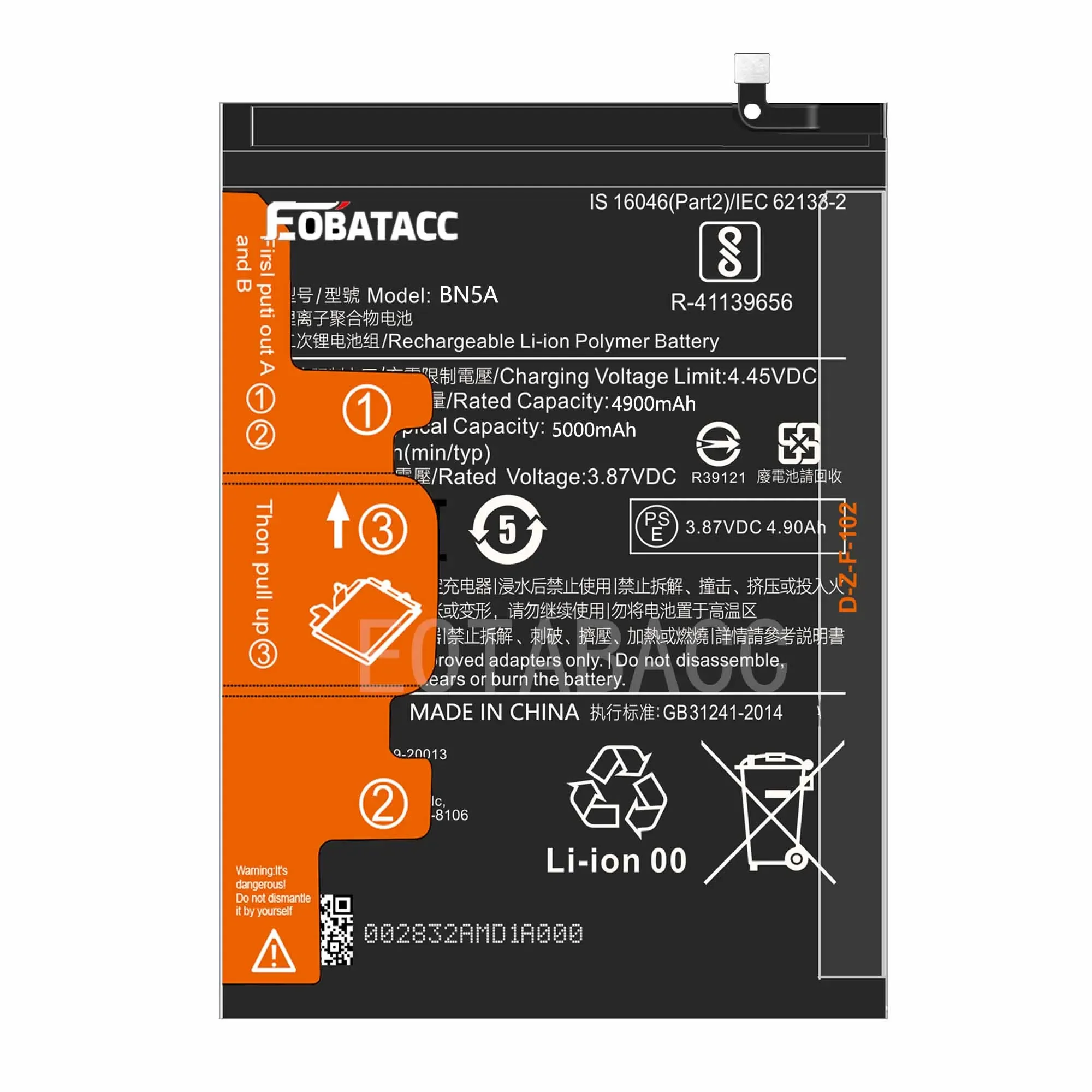 EOTABACC 100% New Original Battery BN5A For XIAOMI POCO M3 Pro 5G/Redmi Note 10 5G/Redmi Note 10T/ RedMi 10Battery +Tools