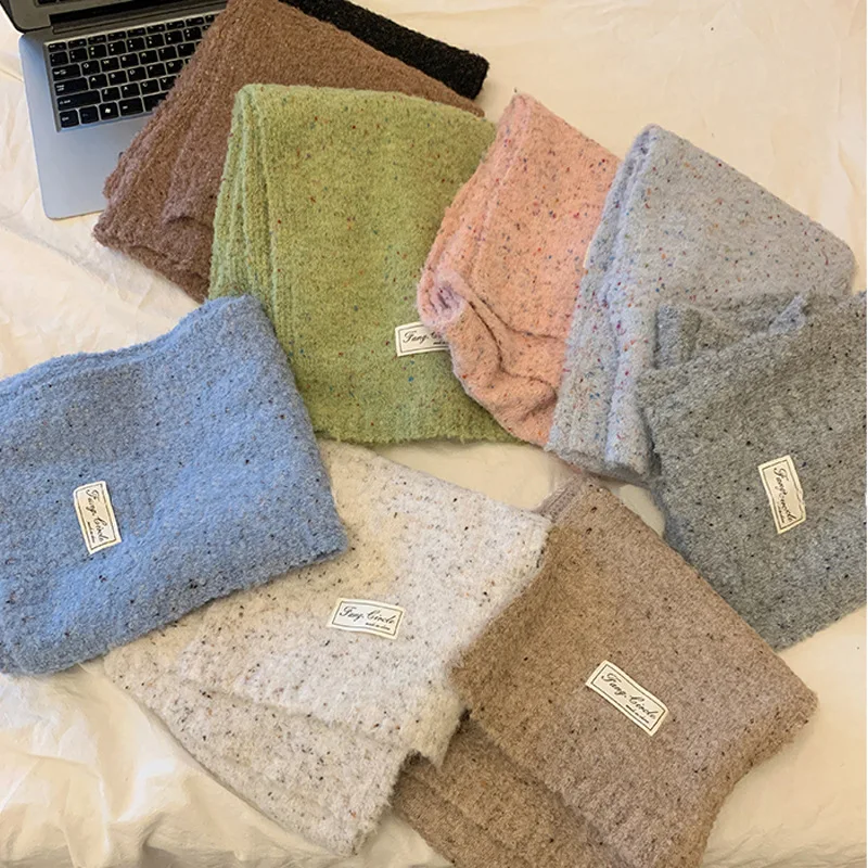 

Мягкий пушистый длинный шарф в японском стиле для женщин, зимний утепленный теплый шарф, модная универсальная шерстяная шаль для защиты шеи