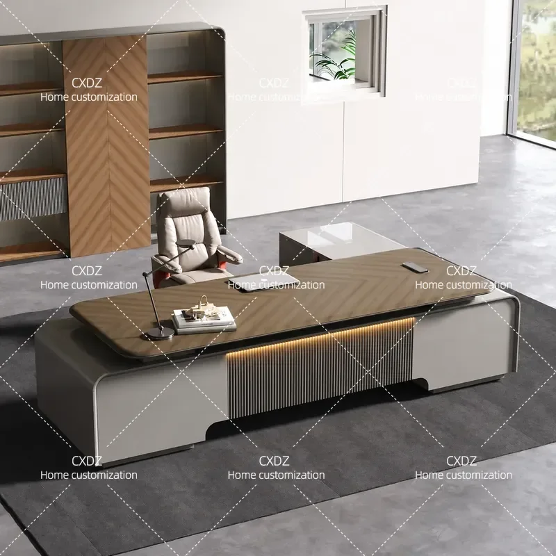 Light Luxury Executive Desk Modern Office Manager Table Senior Boss Desk for President Chairman High End Business Workstation