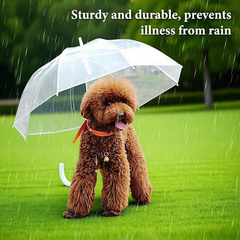 C New Pet Umbrella Leash Rainproof Snowproof Dog Umbrella Leash For Small Dogs Adjustable Doggy Umbrella