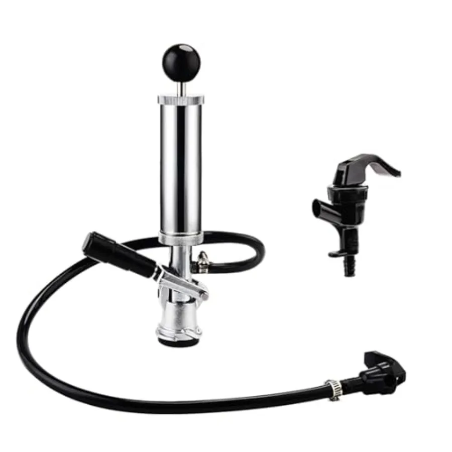 

FERRODAY 4" Beer Keg Tap Heavy Duty Complete D-System Keg Pump US Beer Keg Pump for Sankey Keg Party Pump Picnic Keg Tap Keg Ha